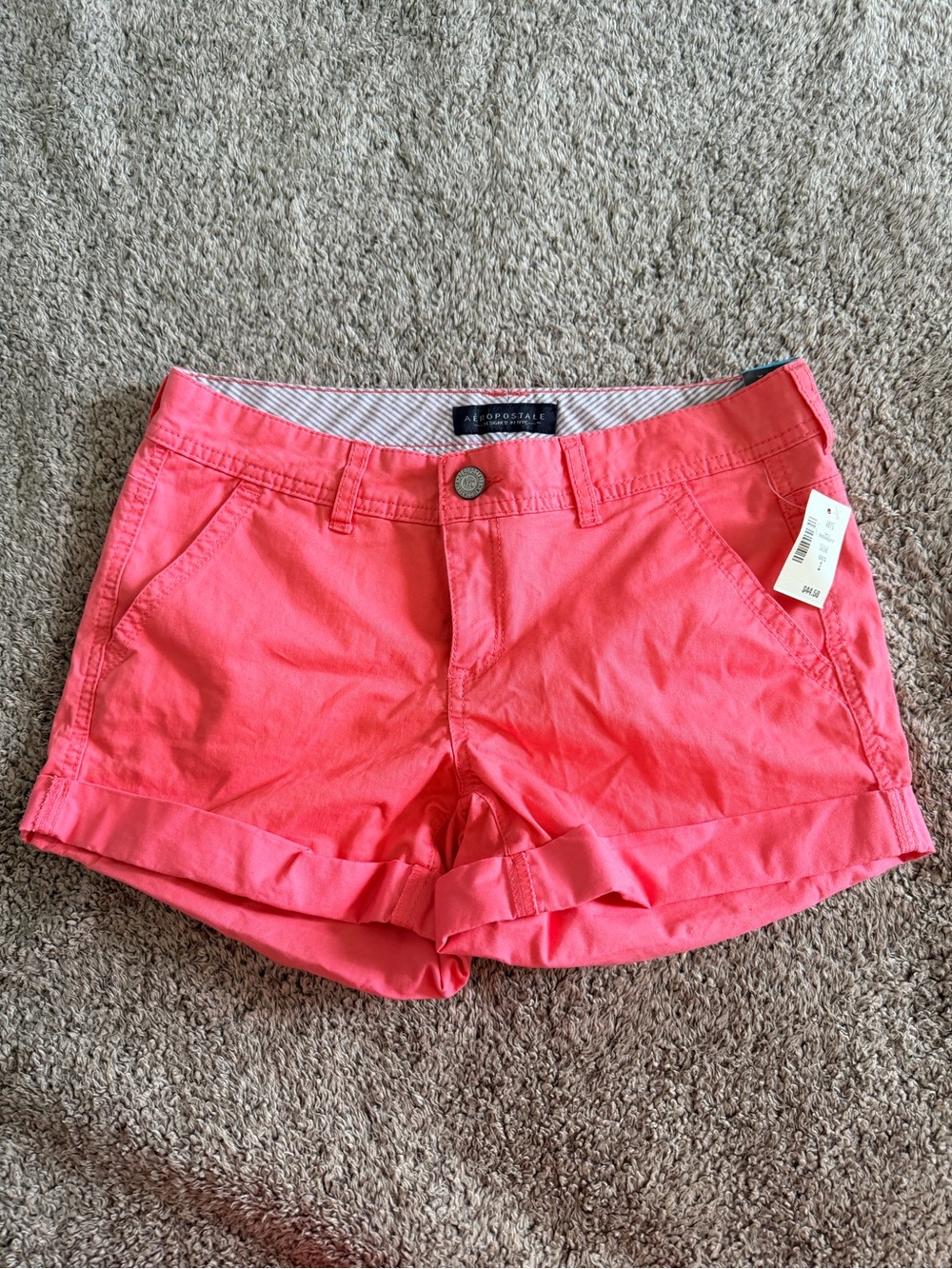 Aeropostale Coral-Pink Roll Cuff Women's Shorts